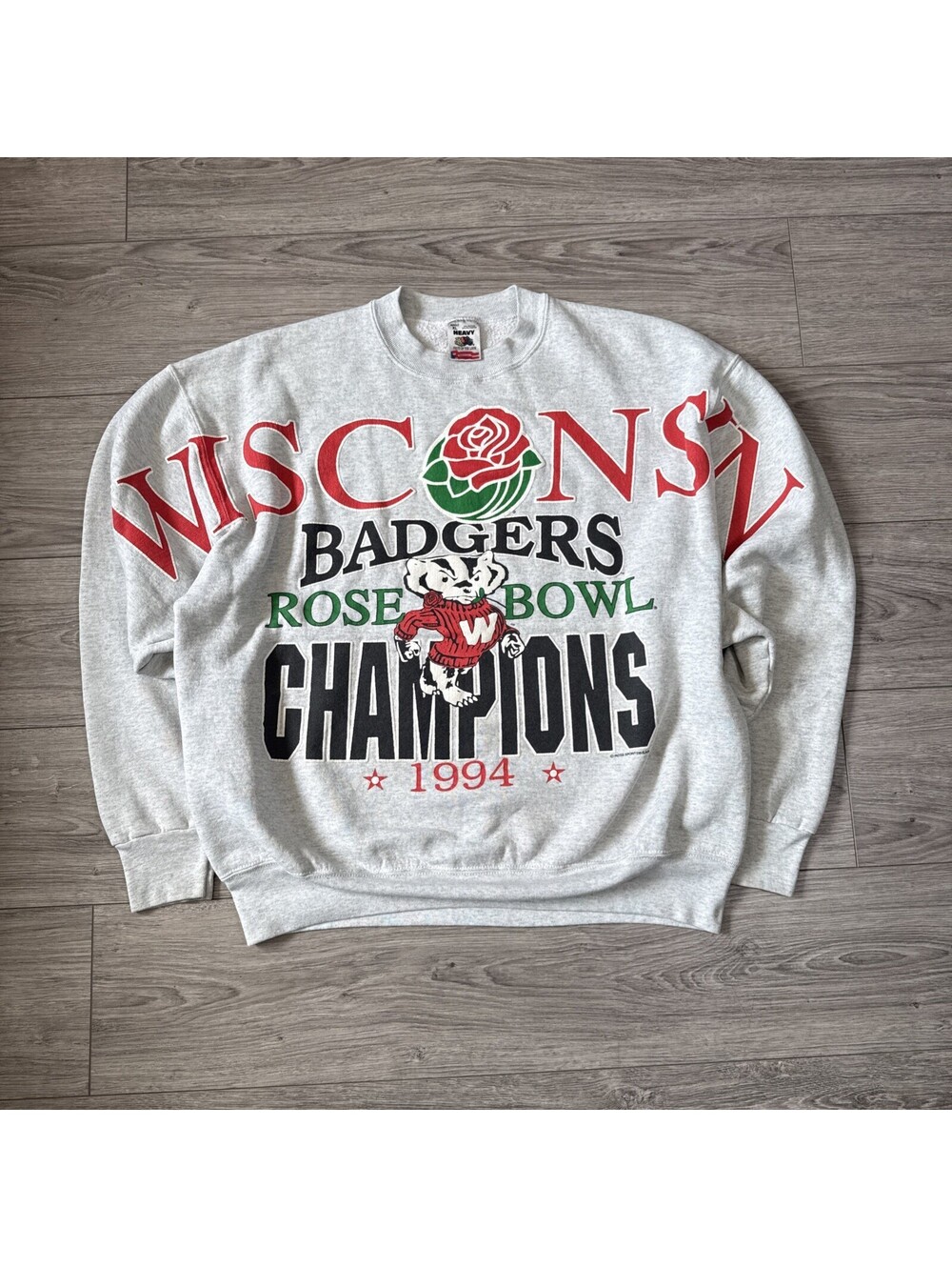 Vintage 1994 Wisconsin Badgers Rose Bowl Spell Out Sweatshirt Size XL 90s
